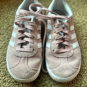 Adidas Pink and White Sneakers Suede Low-Top